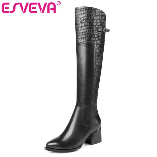 esveva 2020 square high heels women knee-high boots square heels zip autumn motorcycle boots woman zipper shoes size 34-42, Black
esveva 2020 square high heels women knee-high boots square heels zip autumn motorcycle boots woman zipper shoes size 34-42, Black