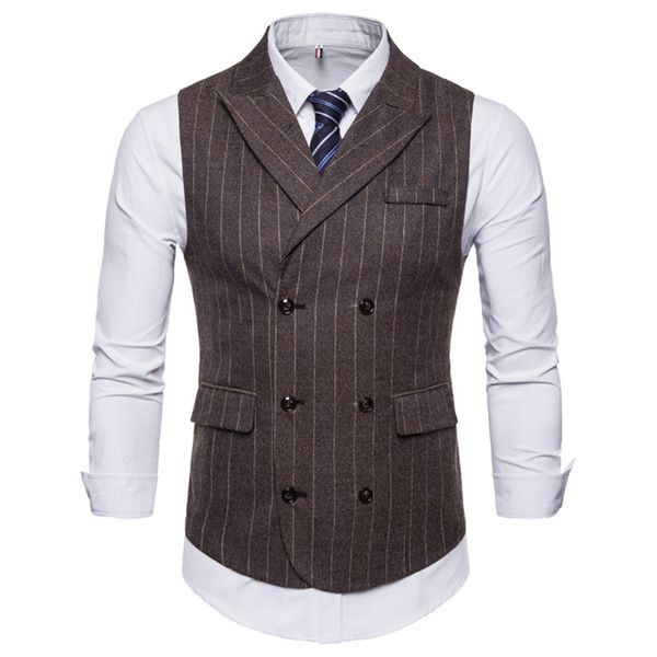 men's vests striped suit vest menspring autumn jacket sleeveless vintage tweed double-breasted dress for men fashion waistcoat, Black;white
men's vests striped suit vest menspring autumn jacket sleeveless vintage tweed double-breasted dress for men fashion waistcoat, Black;white