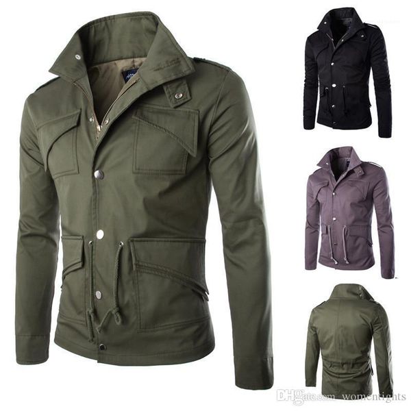 drawstring mens coats casual panelled males clothing mens designer jackets mulit pockets fashion slim zipper buttons, Black;brown
drawstring mens coats casual panelled males clothing mens designer jackets mulit pockets fashion slim zipper buttons, Black;brown
