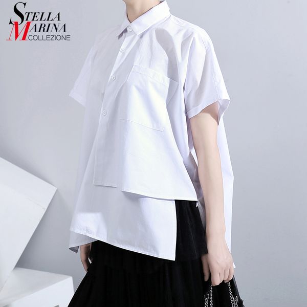 new women 2020 big size summer wear solid white blouses & pocket irregular hem ladies stylish feminine shirt chemise femme 6283
new women 2020 big size summer wear solid white blouses & pocket irregular hem ladies stylish feminine shirt chemise femme 6283
