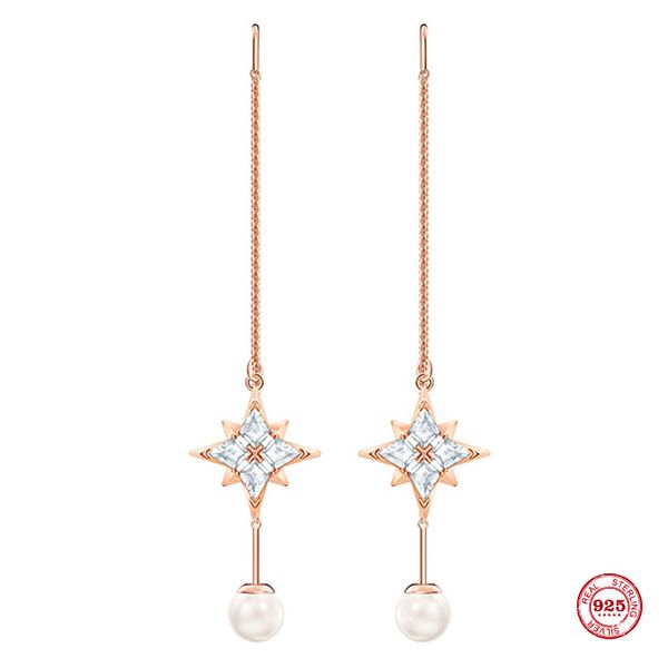 stud 2021 fashion charm sterling silver original copy, star pearl embellished long earrings women luxury jewelry gifts, Golden;silver 
stud 2021 fashion charm sterling silver original copy, star pearl embellished long earrings women luxury jewelry gifts, Golden;silver