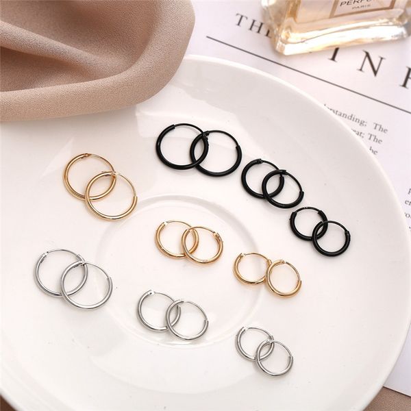 fashion punk hoop earrings for women girls black gold silver color round circle earring 10mm/12mm/15mm, Golden;silver
fashion punk hoop earrings for women girls black gold silver color round circle earring 10mm/12mm/15mm, Golden;silver