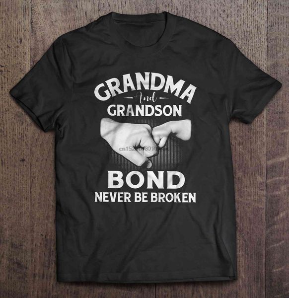 men funny t shirt fashion tshirt grandma and grandson bond never be broken women t-shirt