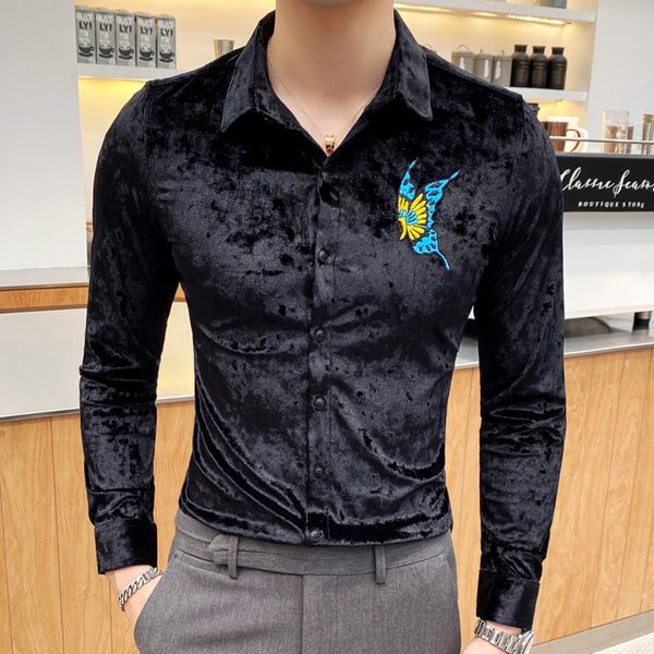autumn winter camisa social masculina homme solid color long sleeve formal shirts for men velvet keep warm embroidery shirt men, White;black
autumn winter camisa social masculina homme solid color long sleeve formal shirts for men velvet keep warm embroidery shirt men, White;black