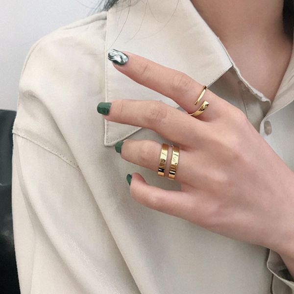 wedding rings double winding smooth silver gold open ring color geometric finger for women jewelry gifts, Slivery;golden 
wedding rings double winding smooth silver gold open ring color geometric finger for women jewelry gifts, Slivery;golden