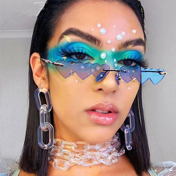 sunglasses brand designer 2021 trendy small frame one piece heart party sun glasses women avant-garde, White;black
sunglasses brand designer 2021 trendy small frame one piece heart party sun glasses women avant-garde, White;black