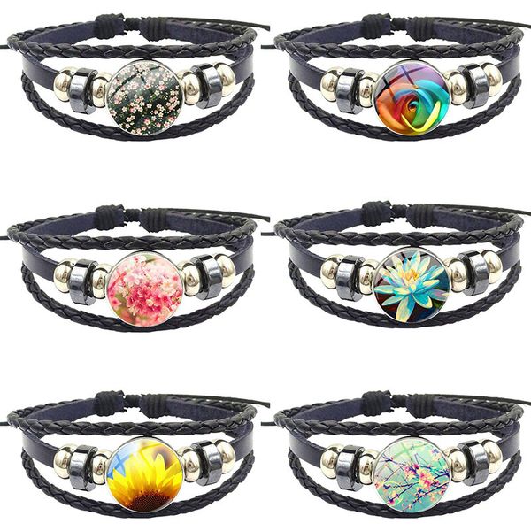 charm bracelets harajuku style jewelry with glass cabochon black leather bracelet bangle for women japanese flower cherry blossom, Golden;silver
charm bracelets harajuku style jewelry with glass cabochon black leather bracelet bangle for women japanese flower cherry blossom, Golden;silver