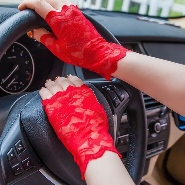 women elegant floral lace gloves female fingerless mitten summer anti-uv driving gloves party accessories black white red, Blue;gray
women elegant floral lace gloves female fingerless mitten summer anti-uv driving gloves party accessories black white red, Blue;gray