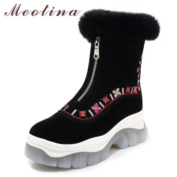 meotina real fur ankle boots women cow suede embroider flat platform snow boots warm plush zipper shoes ladies winter size 34-39, Black
meotina real fur ankle boots women cow suede embroider flat platform snow boots warm plush zipper shoes ladies winter size 34-39, Black