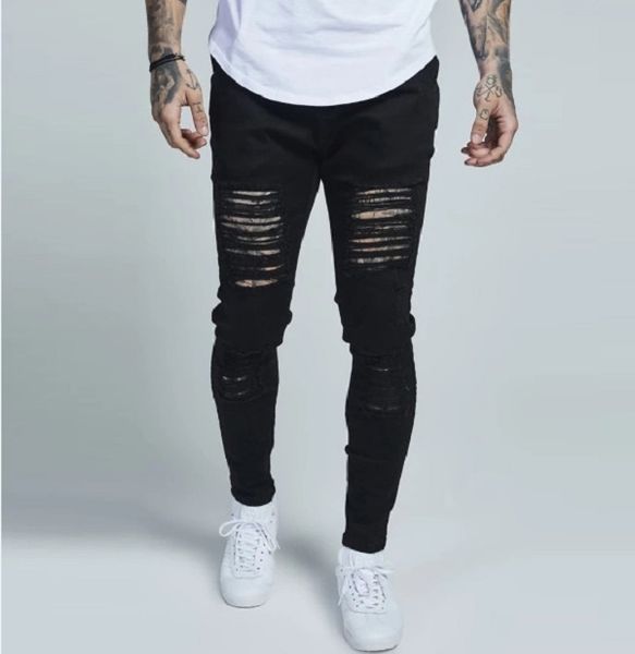 men's jeans mens jean long trousers pencil denim pants street elastic black hole washed fashion casual hip hop male, Blue
men's jeans mens jean long trousers pencil denim pants street elastic black hole washed fashion casual hip hop male, Blue