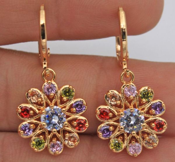 luxury jewelry for women flower white/yellow gold filled hoop earrings with hollow windmill rainbow zircon lady earrings 2 color, Golden;silver
luxury jewelry for women flower white/yellow gold filled hoop earrings with hollow windmill rainbow zircon lady earrings 2 color, Golden;silver