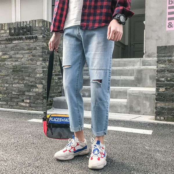 summer jeans men's br hole ankle-length jeans and jeanstrousers and jeanspants men's korean fashion youth fashion straight beggar, Blue
summer jeans men's br hole ankle-length jeans and jeanstrousers and jeanspants men's korean fashion youth fashion straight beggar, Blue