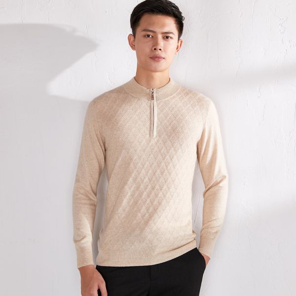 zipper collar man pullovers 100% pure wool knitted sweaters 2020 new arrival solid color long sleeve male knitwears, White;black
zipper collar man pullovers 100% pure wool knitted sweaters 2020 new arrival solid color long sleeve male knitwears, White;black