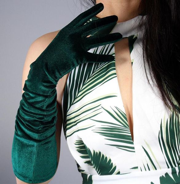 five fingers gloves women' elegant elastic velvet touchscreen long female dark green color pleuche party driving glove 40cm 60cm r1447, Blue;gray
five fingers gloves women' elegant elastic velvet touchscreen long female dark green color pleuche party driving glove 40cm 60cm r1447, Blue;gray