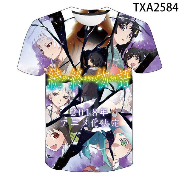 boy girl new monogatari cool 3d print shirts humor hippie anime men clothing