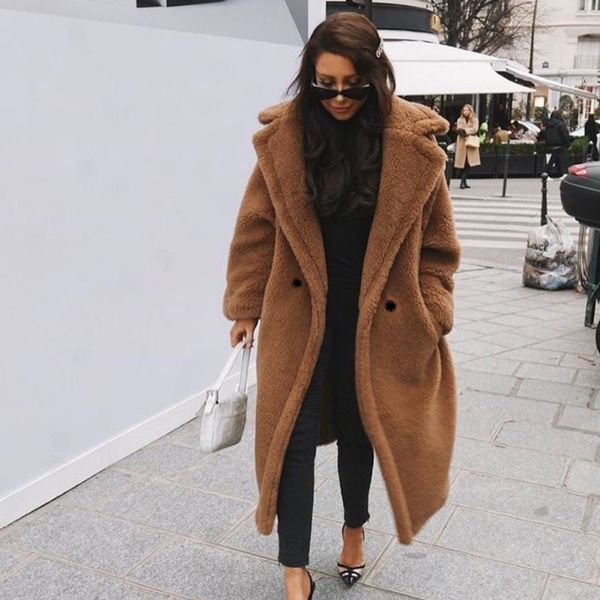 women's wool & blends jacket coat female autumn winter long section fleece lapel single row two buckle solid color coats, Black
women's wool & blends jacket coat female autumn winter long section fleece lapel single row two buckle solid color coats, Black