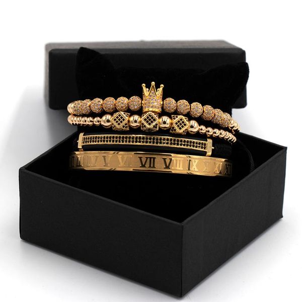 crown set charm bracelet men women copper gold color braiding bead bracelet bangle sets jewelry gift with box pulsera hombre, Golden;silver
crown set charm bracelet men women copper gold color braiding bead bracelet bangle sets jewelry gift with box pulsera hombre, Golden;silver