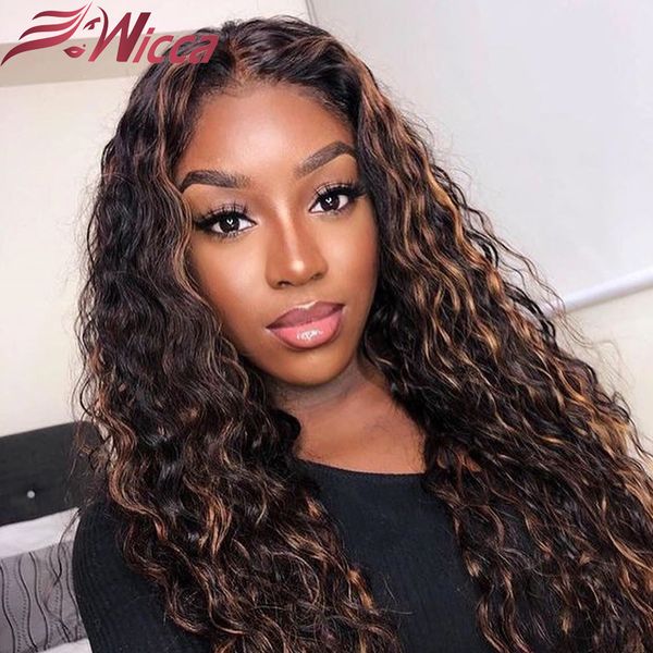 lace wigs wicca 13x6 180 density front highlight curly human hair pre plucked brazilian remy for women, Black;brown
lace wigs wicca 13x6 180 density front highlight curly human hair pre plucked brazilian remy for women, Black;brown