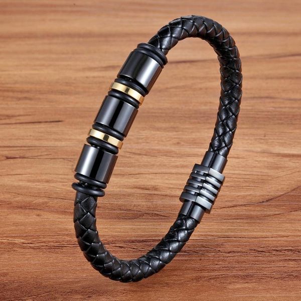 charm bracelets cool punk black gold stainless steel magnetic button design genuine leather bracelet for men fashion bangles male gift, Golden;silver
charm bracelets cool punk black gold stainless steel magnetic button design genuine leather bracelet for men fashion bangles male gift, Golden;silver