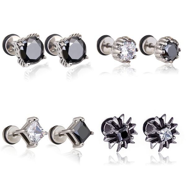 classic black /clear cz stud earrings for men women punk retro stainless steel earrings party jewelry dropshipping, Golden;silver
classic black /clear cz stud earrings for men women punk retro stainless steel earrings party jewelry dropshipping, Golden;silver