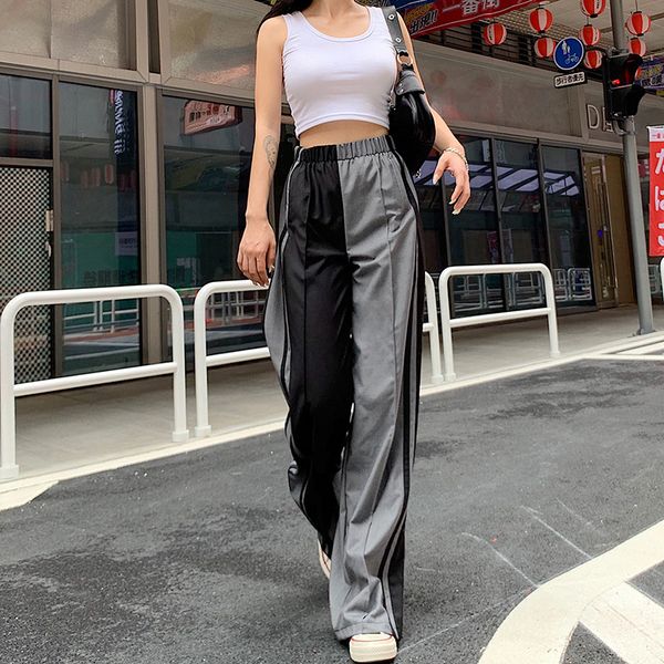 women's pants & capris nclagen contrast color patchwork suit office lady high waist loose casual straight trousers women street fashion, Black;white
women's pants & capris nclagen contrast color patchwork suit office lady high waist loose casual straight trousers women street fashion, Black;white