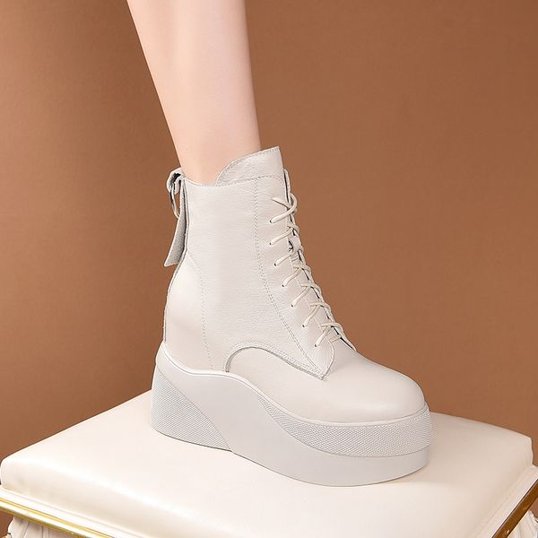 winter fashion flats platform short boots genuine leather women lace up ankle boots casual shoes woman, Black
winter fashion flats platform short boots genuine leather women lace up ankle boots casual shoes woman, Black