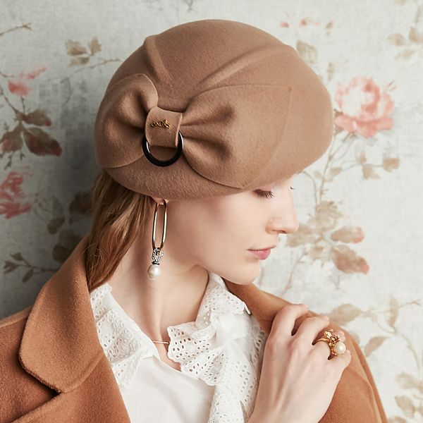 female wedding banquet party fashion headwear lady grace bowknot fedora hat women 100% wool felt beret caps, Blue;gray
female wedding banquet party fashion headwear lady grace bowknot fedora hat women 100% wool felt beret caps, Blue;gray