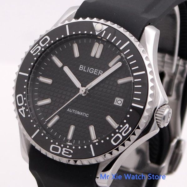 bliger 41mm automatic mechanical mens watch rubber strap luminous waterproof calendar clock wristwatch men, Slivery;brown
bliger 41mm automatic mechanical mens watch rubber strap luminous waterproof calendar clock wristwatch men, Slivery;brown