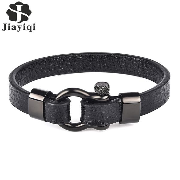 jiayiqi punk men jewelry stainless steel bracelet black genuine leather bracelet & bangles black horseshoe buckle vintage gift, Golden;silver
jiayiqi punk men jewelry stainless steel bracelet black genuine leather bracelet & bangles black horseshoe buckle vintage gift, Golden;silver
