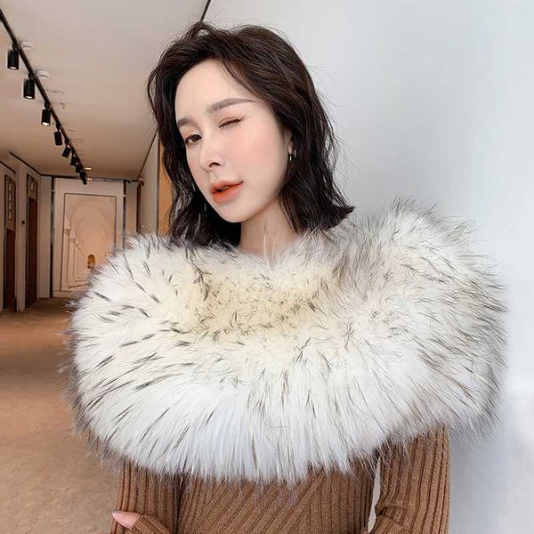 shawls 2021 women's snood fashion real raccoon fur scarf lady luxury genuine knitted big elastic muffler s7729, Blue;gray
shawls 2021 women's snood fashion real raccoon fur scarf lady luxury genuine knitted big elastic muffler s7729, Blue;gray