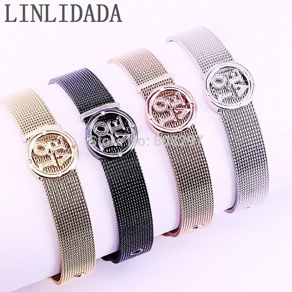 5pcs mix color round connector charm stainless steel web watch belt bracelet bangle, women jewelry, Golden;silver
5pcs mix color round connector charm stainless steel web watch belt bracelet bangle, women jewelry, Golden;silver