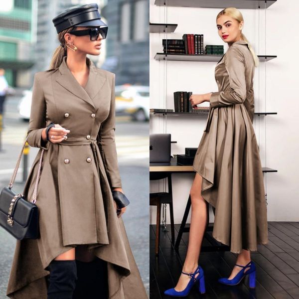 trench coats lapel neck solid colors women designer coats casual spring autumn outerwear irregular length womens, Tan;black
trench coats lapel neck solid colors women designer coats casual spring autumn outerwear irregular length womens, Tan;black