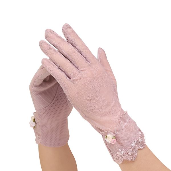 five fingers gloves summer women uv sunscreen short sun screen flowers thin silk lace touch lady viscose driving j49, Blue;gray
five fingers gloves summer women uv sunscreen short sun screen flowers thin silk lace touch lady viscose driving j49, Blue;gray