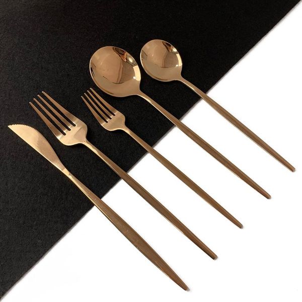 4set rose gold flatware set mirror dinnerware cutlery set 304 stainless steel tableware knife dessert fork spoon kitchen
4set rose gold flatware set mirror dinnerware cutlery set 304 stainless steel tableware knife dessert fork spoon kitchen