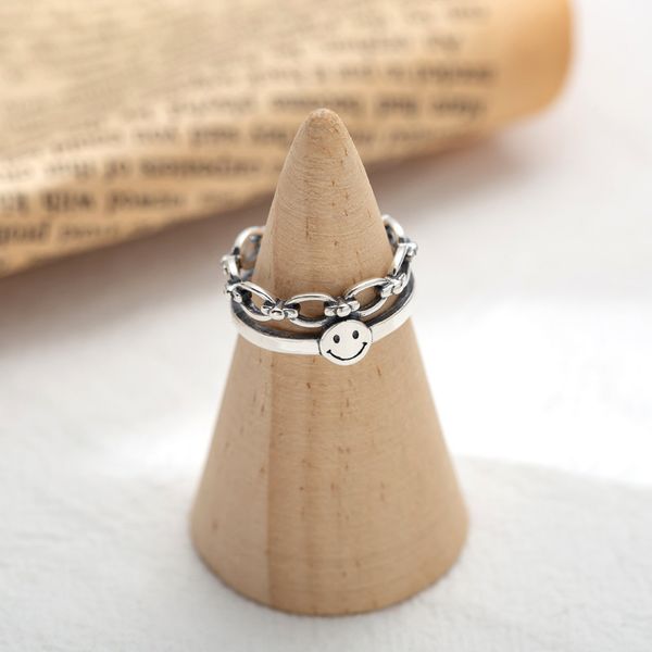 sterling s925 gate east face smiling silver geometric double ring personalized trendsetter eating ring 53721
sterling s925 gate east face smiling silver geometric double ring personalized trendsetter eating ring 53721