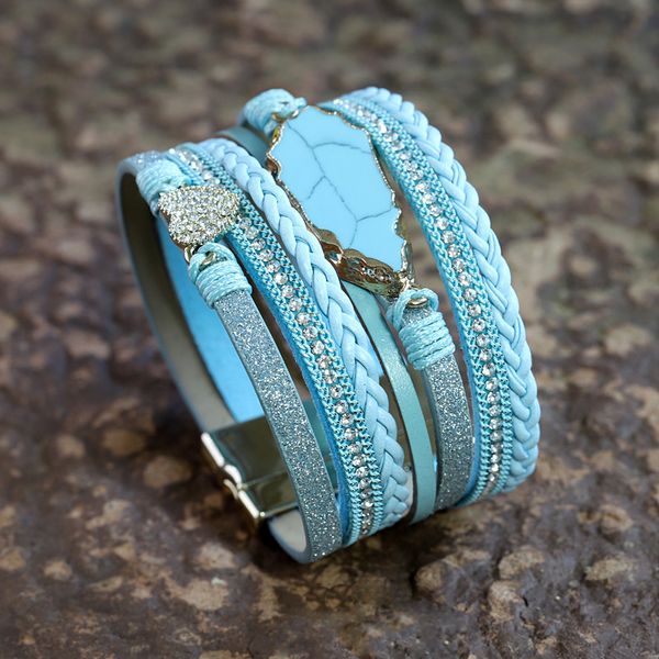 tennis vonnor bracelets for women fashion multilayer leather bohemian stone wrap bracelet heart rhinestone female jewelry, Golden;silver
tennis vonnor bracelets for women fashion multilayer leather bohemian stone wrap bracelet heart rhinestone female jewelry, Golden;silver