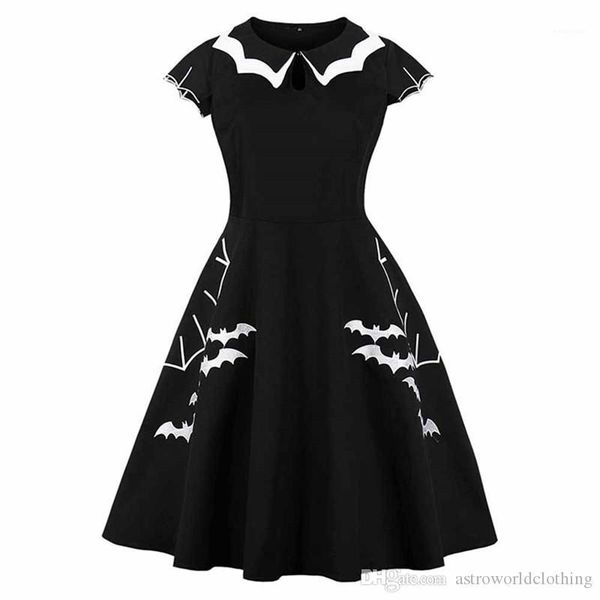 womens dresses black o neck half sleeve womens dresses fashion loose ladies summer clothing halloween bat printed, Black;gray
womens dresses black o neck half sleeve womens dresses fashion loose ladies summer clothing halloween bat printed, Black;gray