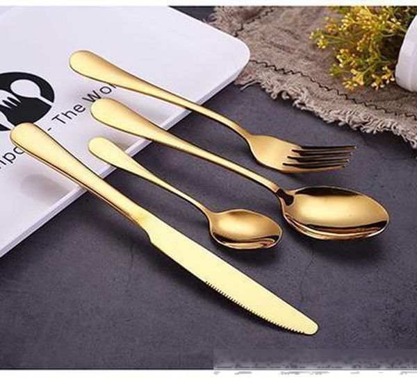 stainless steel gold plated western cutlery set knife and fork spoon four piece set knife spoon, Silver
stainless steel gold plated western cutlery set knife and fork spoon four piece set knife spoon, Silver