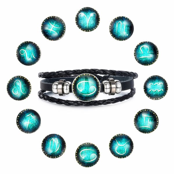 en 12 constellation handmade time gem zodiac print leather bracelets glass snap button jewelry bracelet bangle for unisex, Golden;silver
en 12 constellation handmade time gem zodiac print leather bracelets glass snap button jewelry bracelet bangle for unisex, Golden;silver
