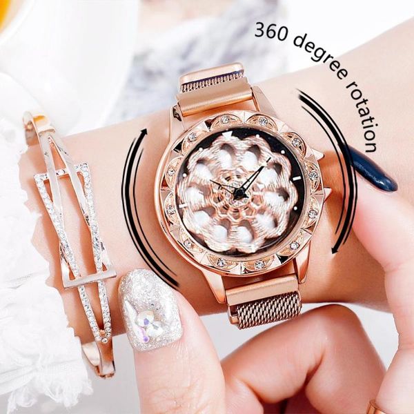 360 degree rotation women mesh magnet buckle starry sky watch luxury fashion ladies geometric quartz watch relogio feminino, Slivery;brown
360 degree rotation women mesh magnet buckle starry sky watch luxury fashion ladies geometric quartz watch relogio feminino, Slivery;brown