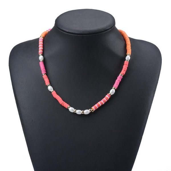 chokers fashion polymer clay soft pottery choker necklace women bohemian colorful surfer beads collar diy jewelry gift, Golden;silver 
chokers fashion polymer clay soft pottery choker necklace women bohemian colorful surfer beads collar diy jewelry gift, Golden;silver