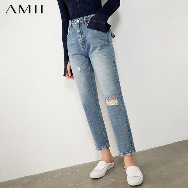 women's jeans amii minimalism autumn fashion high waist ripped causal cotton ankel-length for women 12040711, Blue
women's jeans amii minimalism autumn fashion high waist ripped causal cotton ankel-length for women 12040711, Blue
