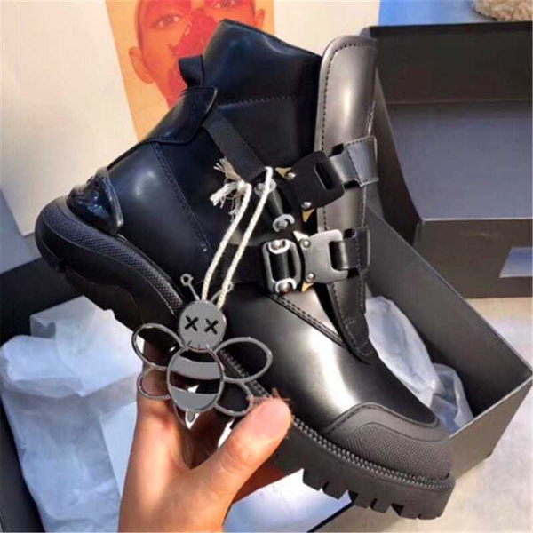 stitchice boots metal decoration short boots couple army wide belt buckle leather platform women's shoes, Black
stitchice boots metal decoration short boots couple army wide belt buckle leather platform women's shoes, Black