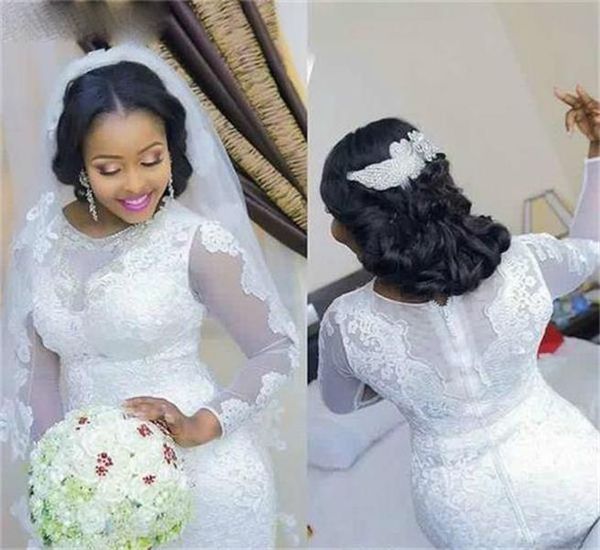 south african lace appliques white mermaid wedding dress sheer long sleeves sweep train garden bride bridal gown
south african lace appliques white mermaid wedding dress sheer long sleeves sweep train garden bride bridal gown
