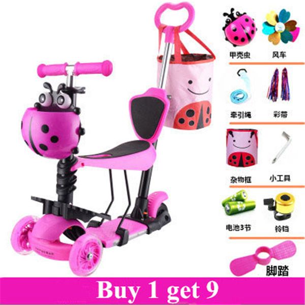 5 in 1 baby tricycle scooter with adjust handle bar and pu seat flashing wheels buy 1 get 9 
5 in 1 baby tricycle scooter with adjust handle bar and pu seat flashing wheels buy 1 get 9