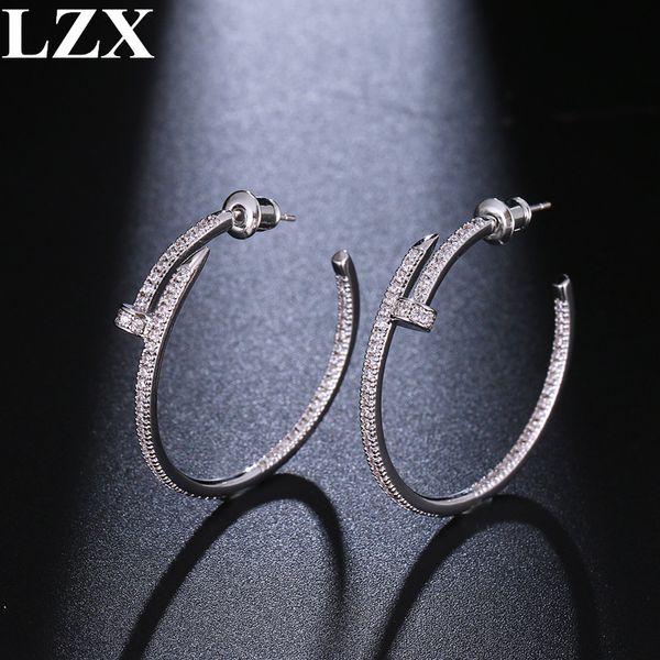lzx new trendy big round loop earring white gold color luxury cubic zirconia paved hoop earrings for women fashion jewelry, Golden;silver
lzx new trendy big round loop earring white gold color luxury cubic zirconia paved hoop earrings for women fashion jewelry, Golden;silver