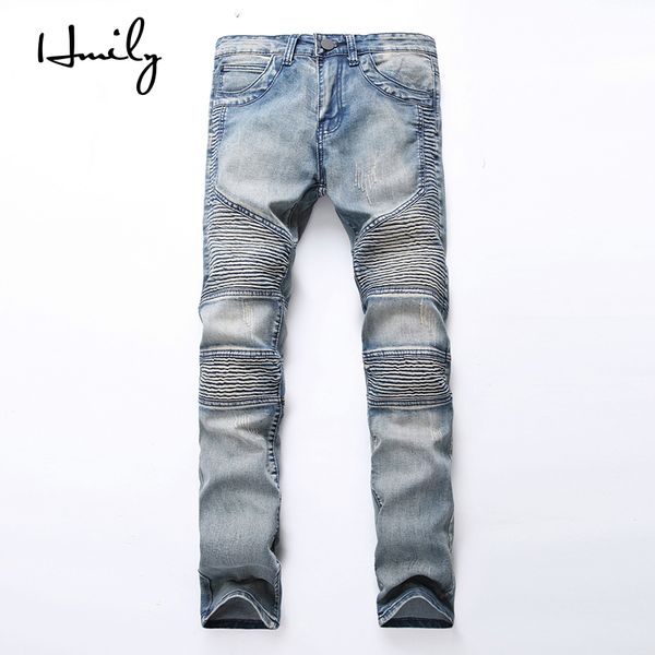 hmily men jeans runway slim racer biker jeans fashion hiphop skinnynew high street for male, Blue
hmily men jeans runway slim racer biker jeans fashion hiphop skinnynew high street for male, Blue