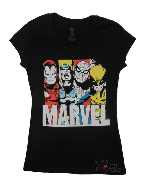 super heroes panels iron man thor comics junior t-shirt
