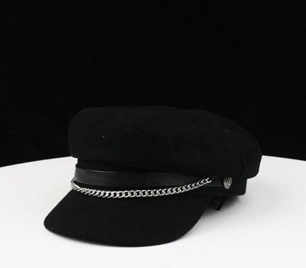 beret autumn and winter british retro wild navy hat chain octagonal hat female tide, Blue;gray
beret autumn and winter british retro wild navy hat chain octagonal hat female tide, Blue;gray