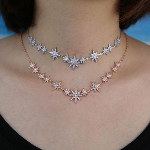 pendant necklaces 2 colors sparking north stars link chains paved white cz fashion jewelry for women party 2021, Silver
pendant necklaces 2 colors sparking north stars link chains paved white cz fashion jewelry for women party 2021, Silver